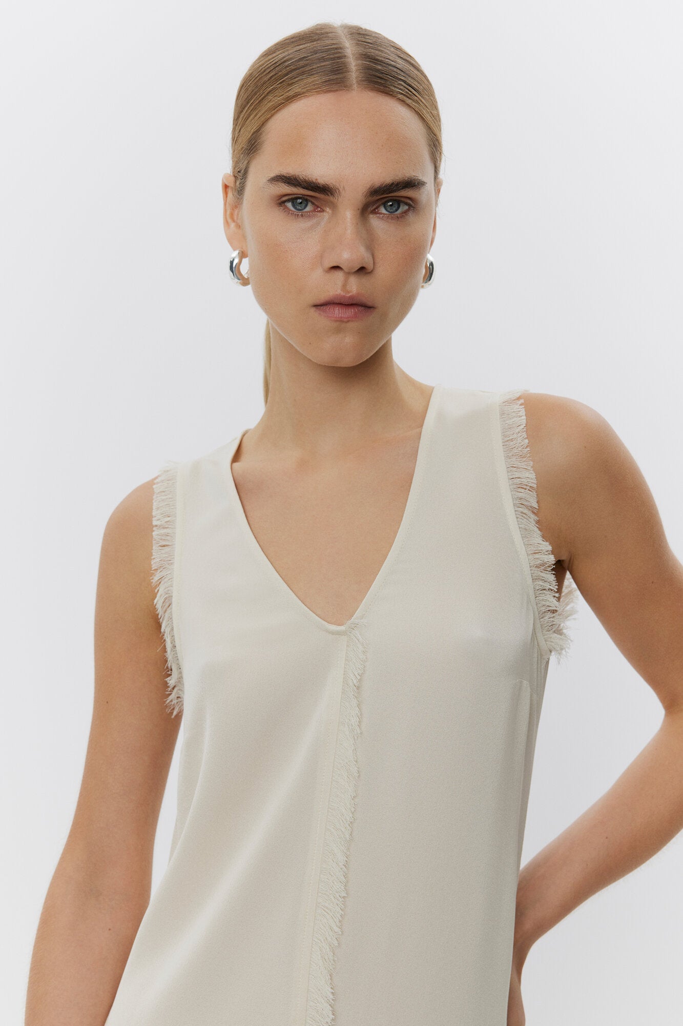 Dasha matte crepe kjole - Sage Khaki